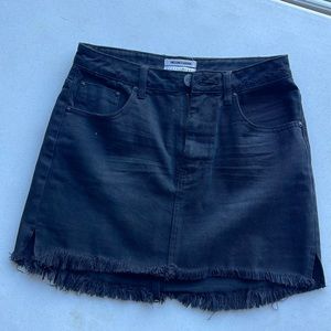 Black jean mini skirt